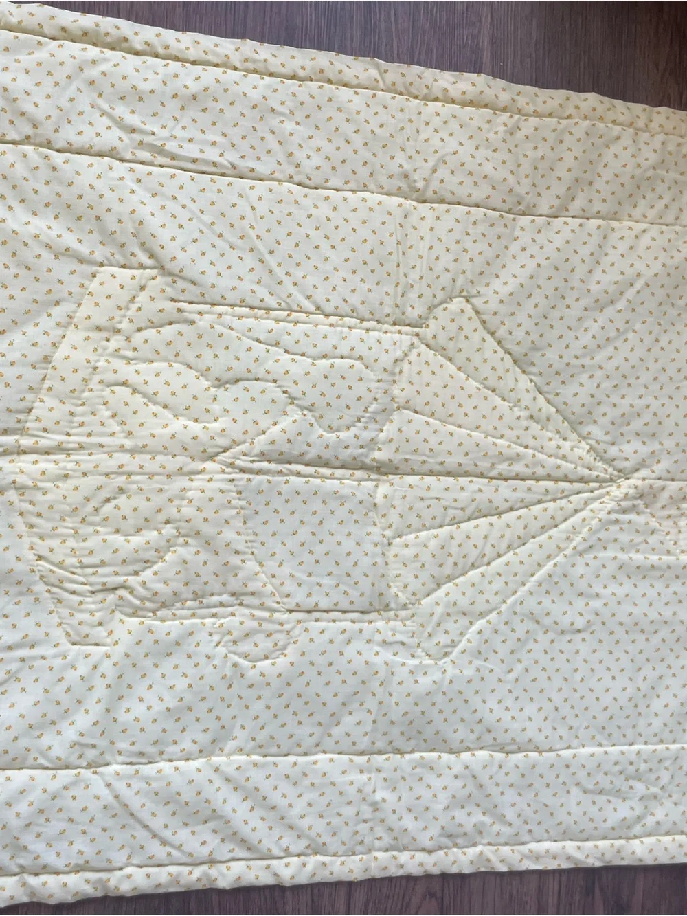 Handmade Baby Quilt with Pastel Carousel Appliqué + clouds 9 Muslin wrap
